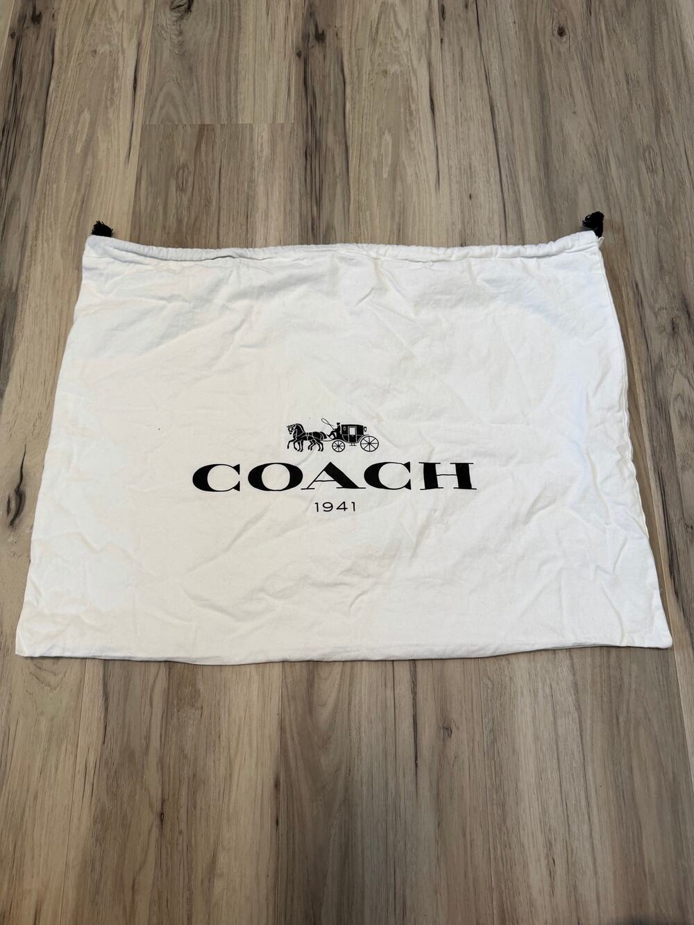Coach White Logo Dust Bag Storage Protective Drawstring Large Travel 17" x 23"